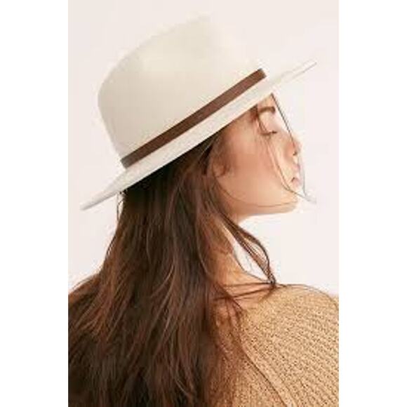 FREE PEOPLE Wythe Hat in French Vanilla Leather Band BOHO FESTIVAL - Picture 1 of 6